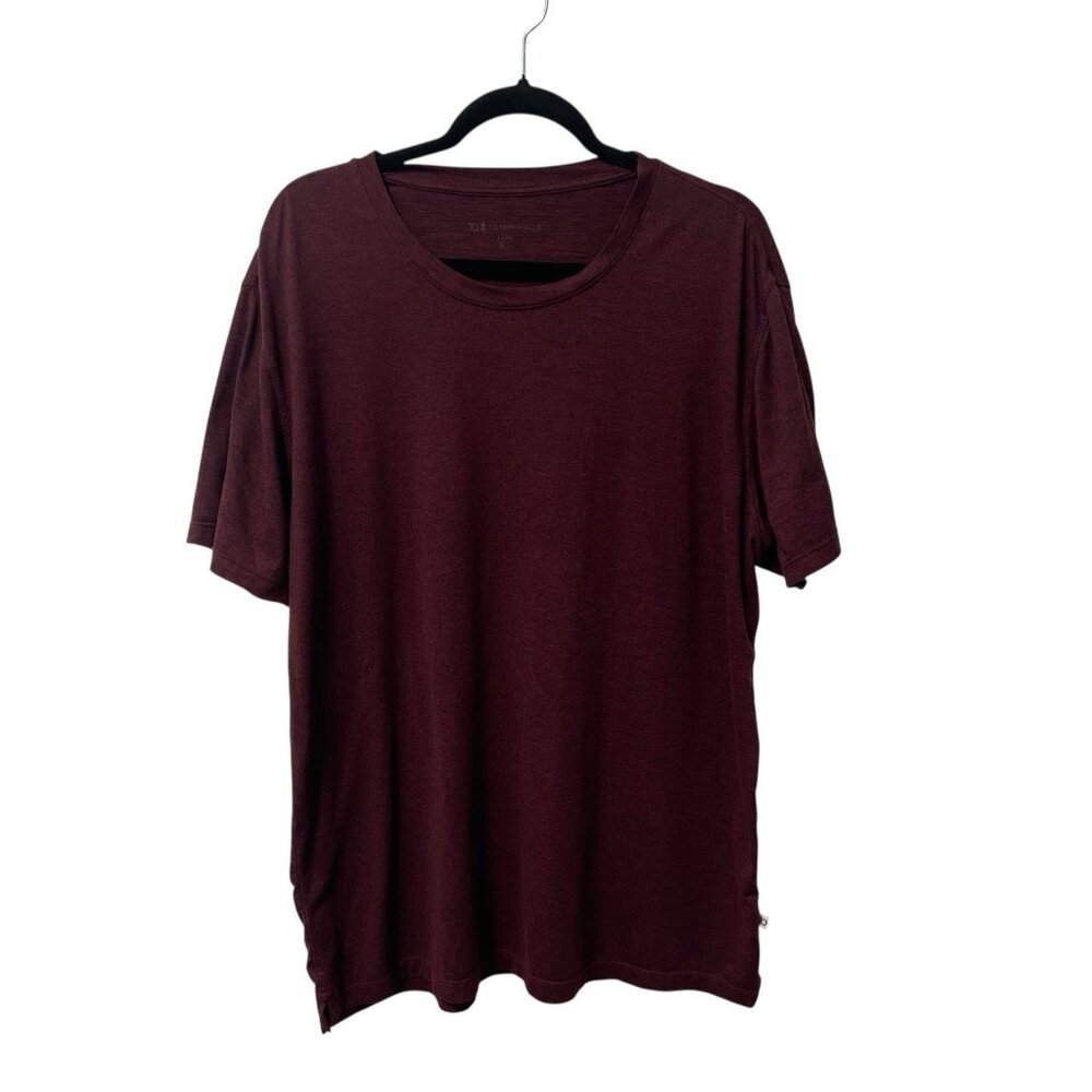 7 DIAMONDS SHIRT CORE TEE PERFORMANCE STRETCH MENS XL BURGUNDY HEATHERED